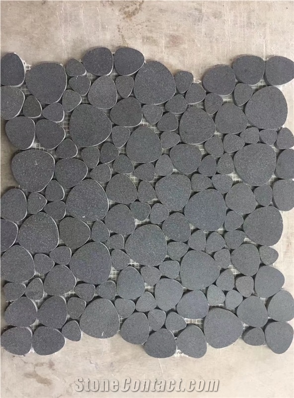 Black Basalt Tumbled Mosaic for Floor and Wall