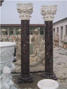 Marble Hollow Column Pillars Roman Capitals