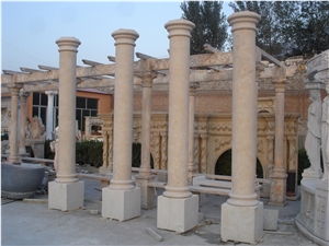 Outdoor Marble Fluted Columns