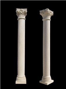 Roman Marble Cast Columns Hollow Pillars Capitals