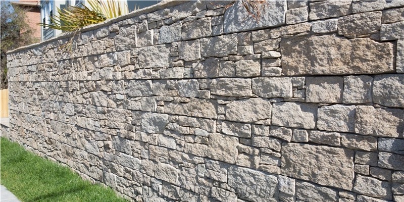 Tiger Skin Stacked Wall Meshed Back Cement
