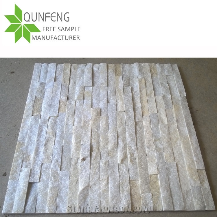Beige Panel China Quartzite Stacked Stone Veneer