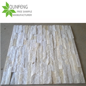 Beige Panel China Quartzite Stacked Stone Veneer