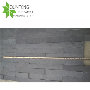 China Black Split Slate Wall Panel Culture Stone