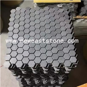 Bathroom Hexagon Honed Lava Stone Mosaic Tile Sale