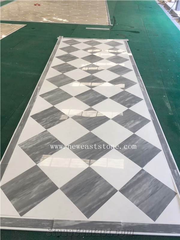 Modern Waterjet Marble Floor Design Pattern Tiles