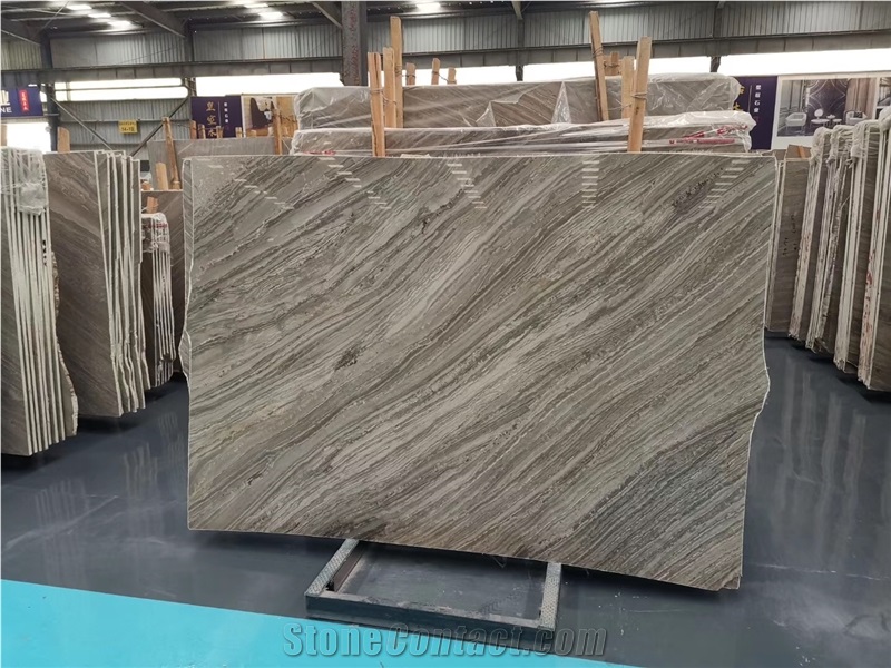 Kylin Wood Marble Slab,Kylin Grey Serpegiante Tile