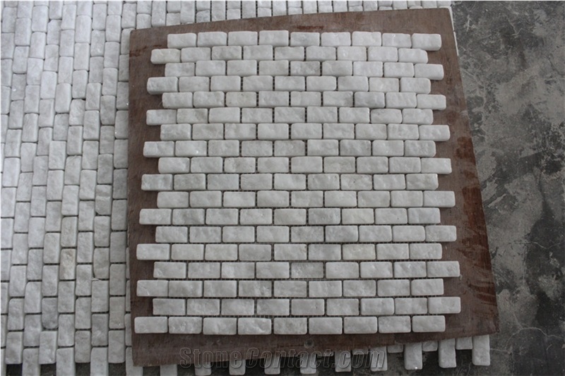 China Thassos Brick Series Marble Mosaics