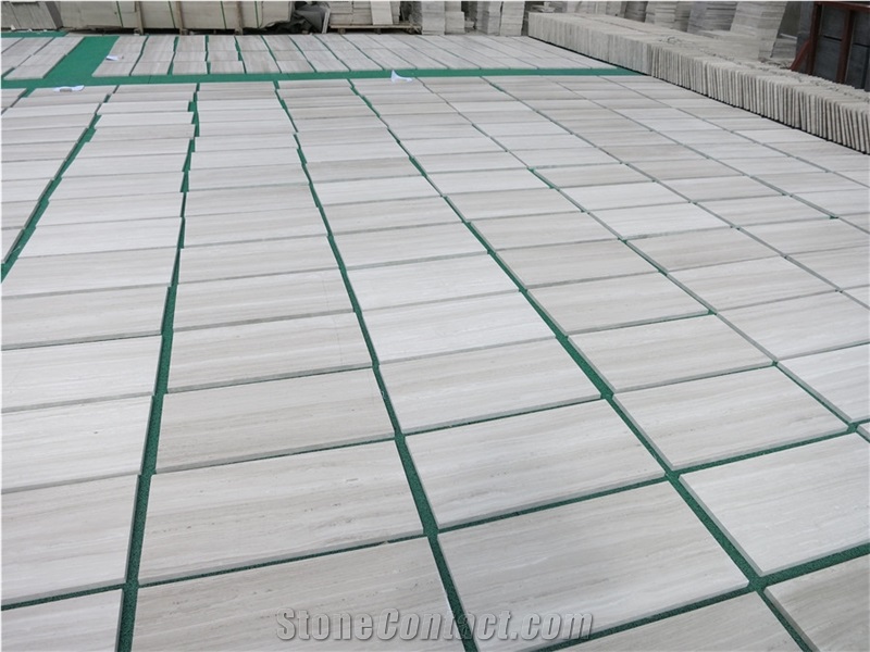 China White Wooden Polished Marble Slabstiles