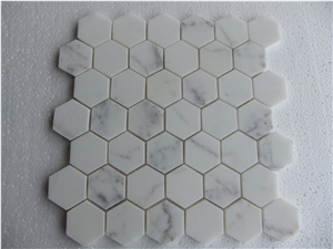 Hexagon Calacatta Gold Marble Mosaics,Tiles
