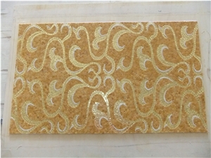 Indus Gold,Goldleaf Medallions, Marble Mosaic