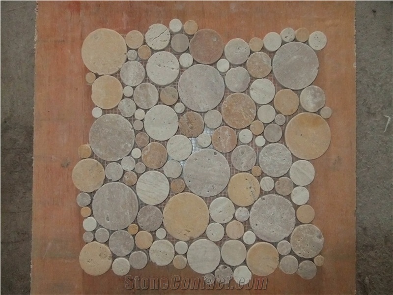 Italy Travertino Giallo Mosaic,Tiles