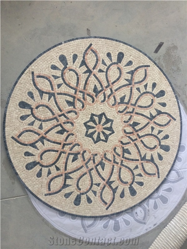 Marble Mosaics Art,Round Shape Medallions Carpet