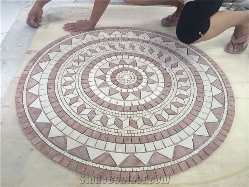 Marble Mosaics Art,Triangle Medallion for Carpet
