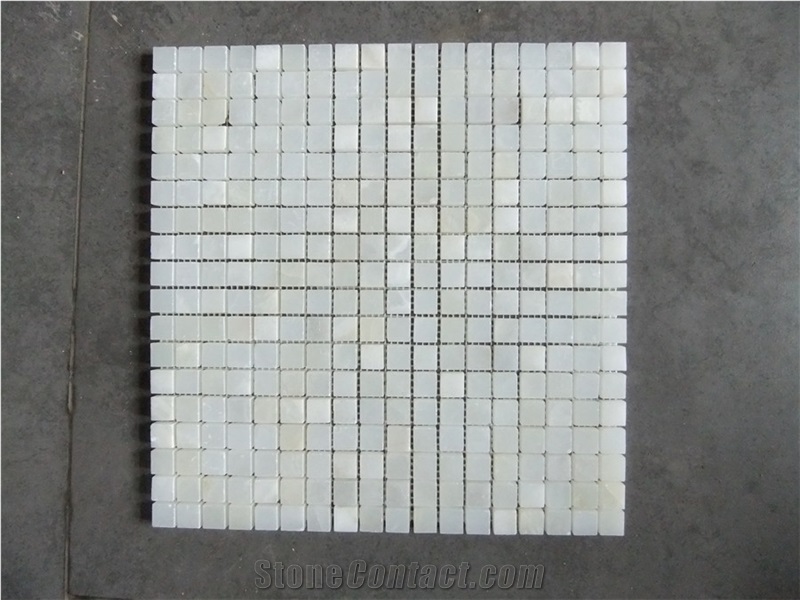 Onyx White Polished Brick Marble Mosaics