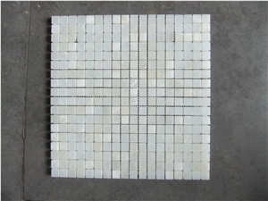 Onyx White Polished Brick Marble Mosaics