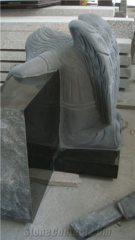 China Black Angel Monument Polished Slants