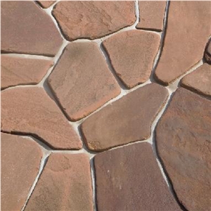 Sandstone Red, Rounded Landscaping Stones, Flagstone