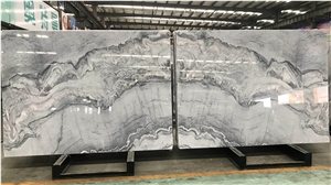 Oriental Grey Book-Match Marble Slabs