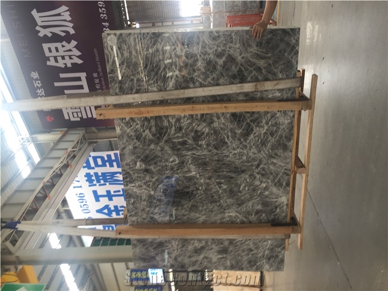 Silver Grey Marble Stone Slabs Tiles Wall Polished