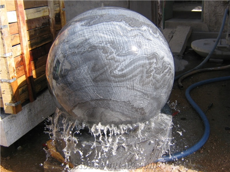 Rolling Ball Fountain,Gray Mist Granite Ball Fountain,Sphere