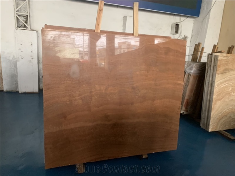 China Red Wood Grain Living Stone Marble