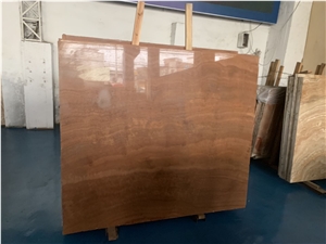 China Red Wood Marble Walling Slabs & Tiles