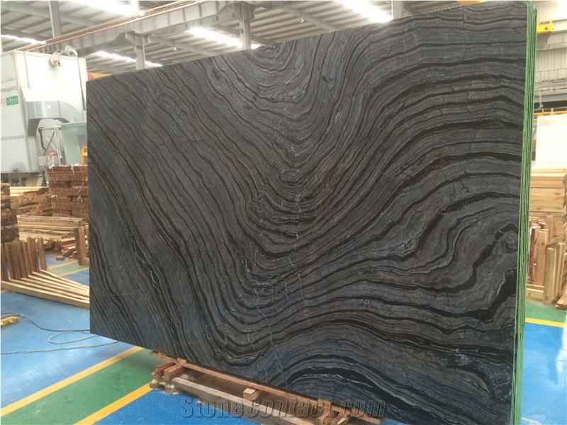 Kenya Black Marble Slab Flooring Tile, China Black