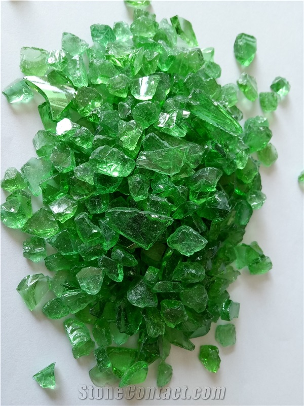 G02 Crushed Glass Glass Chips-Dark Green