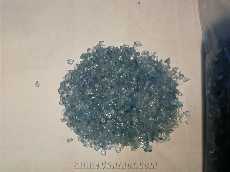 G04 Crushed Glass Glass Chips-Light Blue