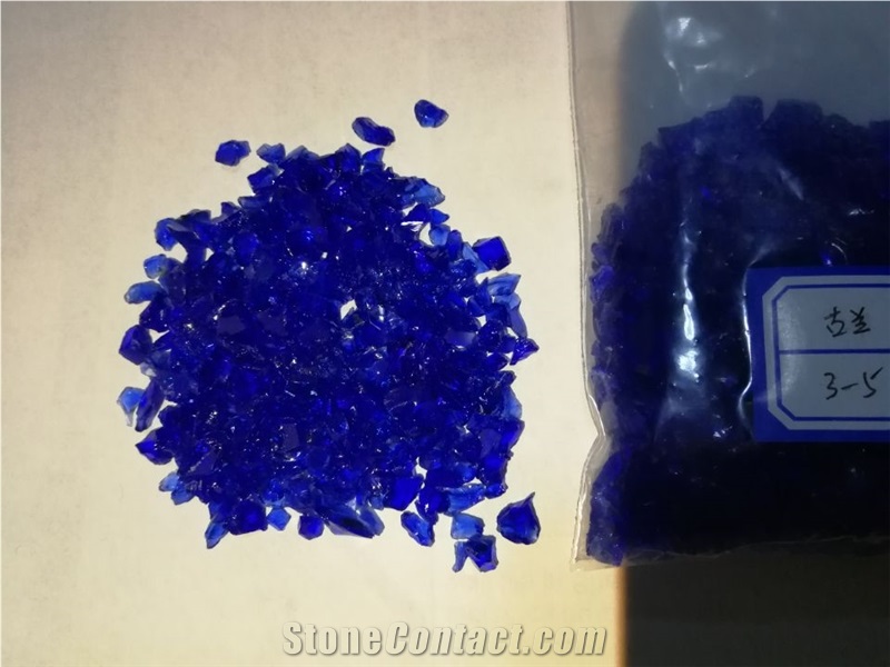 G07 Crushed Glass Glass Chips-Cobalt Blue