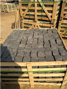 Zhangpu Black Basalt Black Granite Sett Cobbles