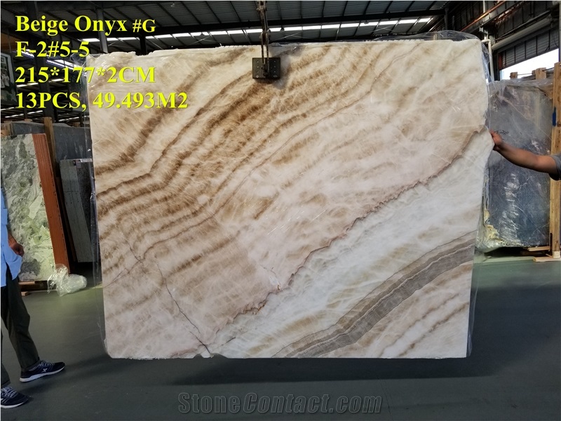 Beige Onyx Book Match Chinese Marble
