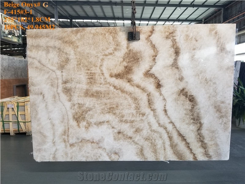 Beige Onyx Book Match Chinese Marble