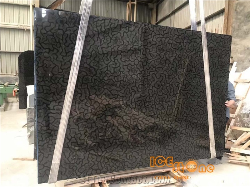 China Labirent Oracle Black Marble Slabs & Tiles