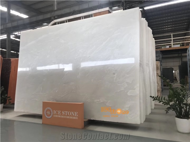 China Pure Royal White Onyx Slabs Tiles Stonecontact Com