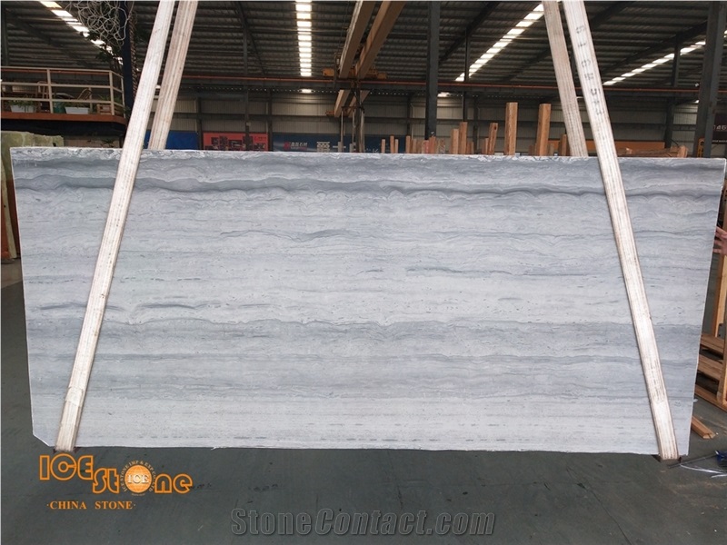 Chinese Blue Wooden Marble Published&Honed