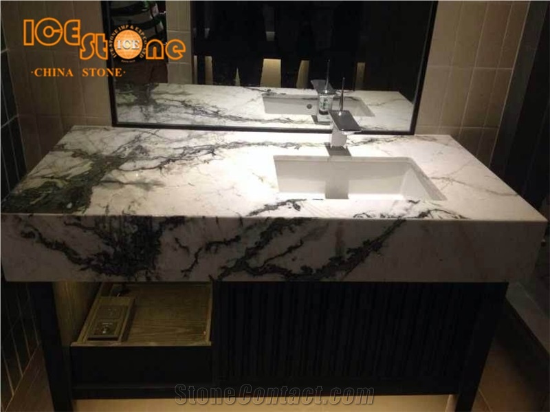 Chinese Calacatta Green Marble Slabs Tiles