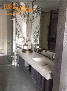 Chinese Calacatta Green Marble Slabs Tiles
