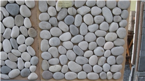 Indonesia White Pebbles Stone Mosaic Tiles