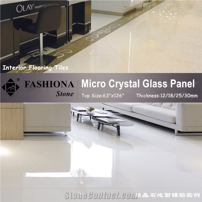 White Marble Flooring Tile,Microcrystal Glass
