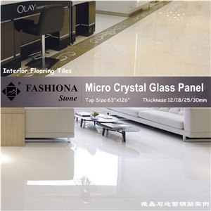 White Marble Flooring Tile,Microcrystal Glass