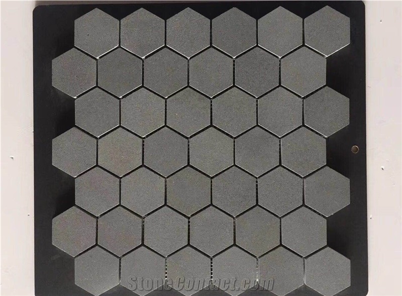 Andesite and Basalt Hexagon Marble Mosaic Tile