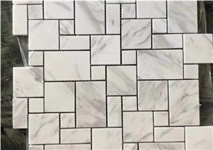 Volakas White Marble Mosaic Mini Pattern
