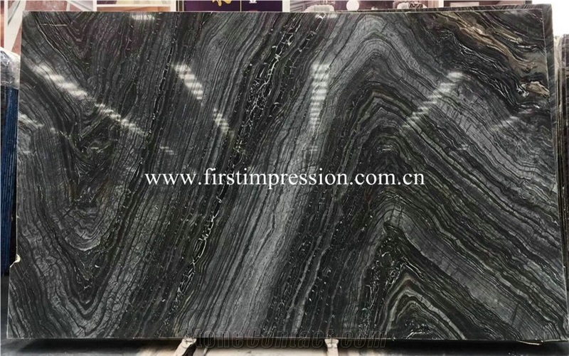 Ancient Wood Grain Marble Slabs/Zebra Black Marble