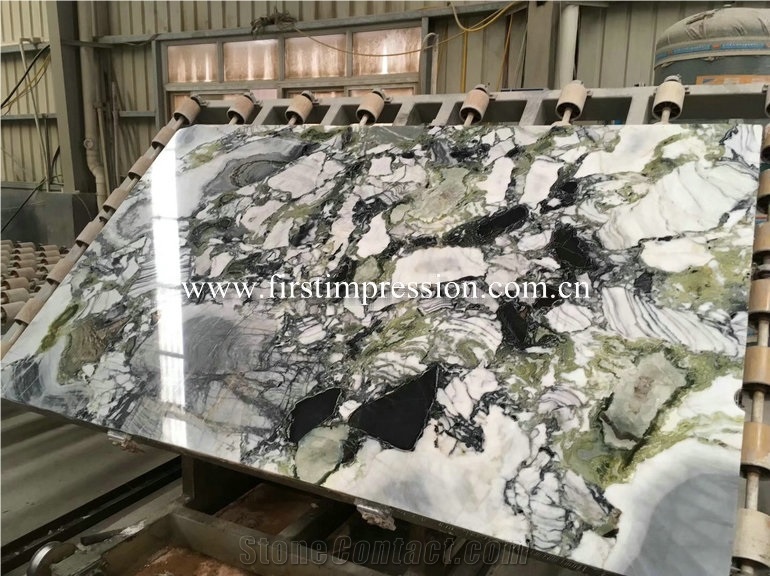 Cheap Ice Green Marble&White Beauty Marble Slabs