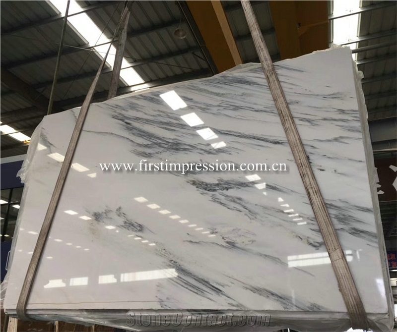 China Ink Painting White Marble Slabs&Tiles