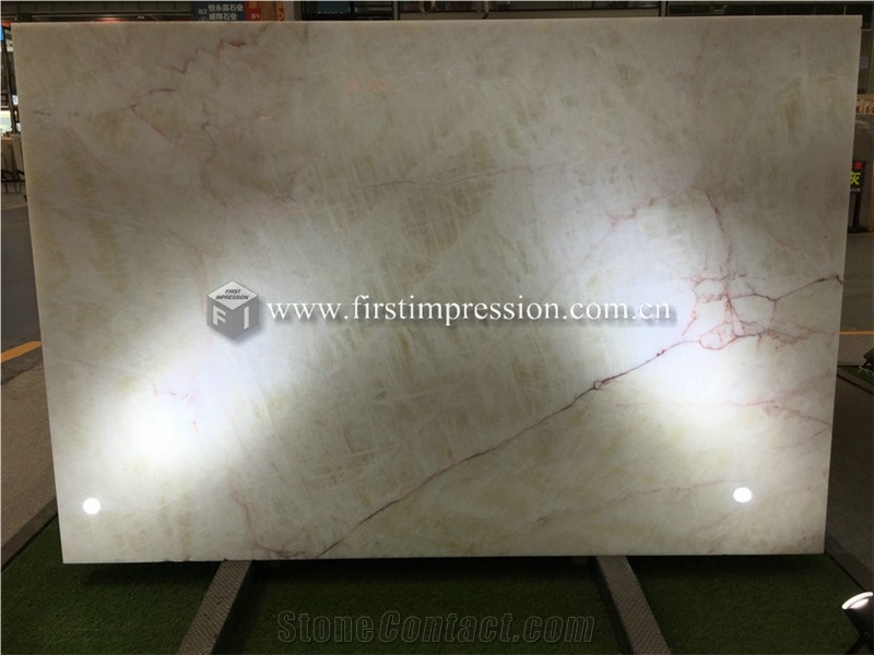 China Moonlight White Onyx Tiles for Stairs
