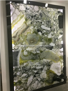China White Beauty Green Marble Ice Connect Marble