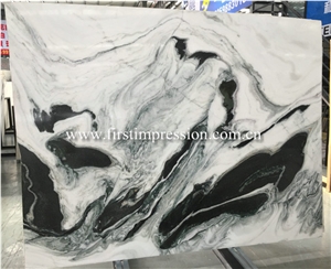 China White Marble Panda White Slabs for Walling